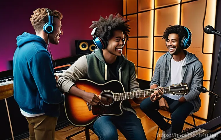 작곡가 자격증 취득 후 커리어 변화 - **Prompt:** A young, determined musician, dressed in stylish but modest contemporary clothing (such ...